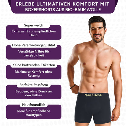 Marshall Apparel Boxershorts Herren Bio Baumwolle (5er-Pack)