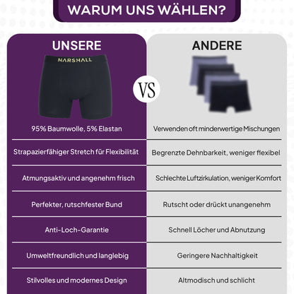 Marshall Apparel Boxershorts Herren Bio Baumwolle (5er-Pack)