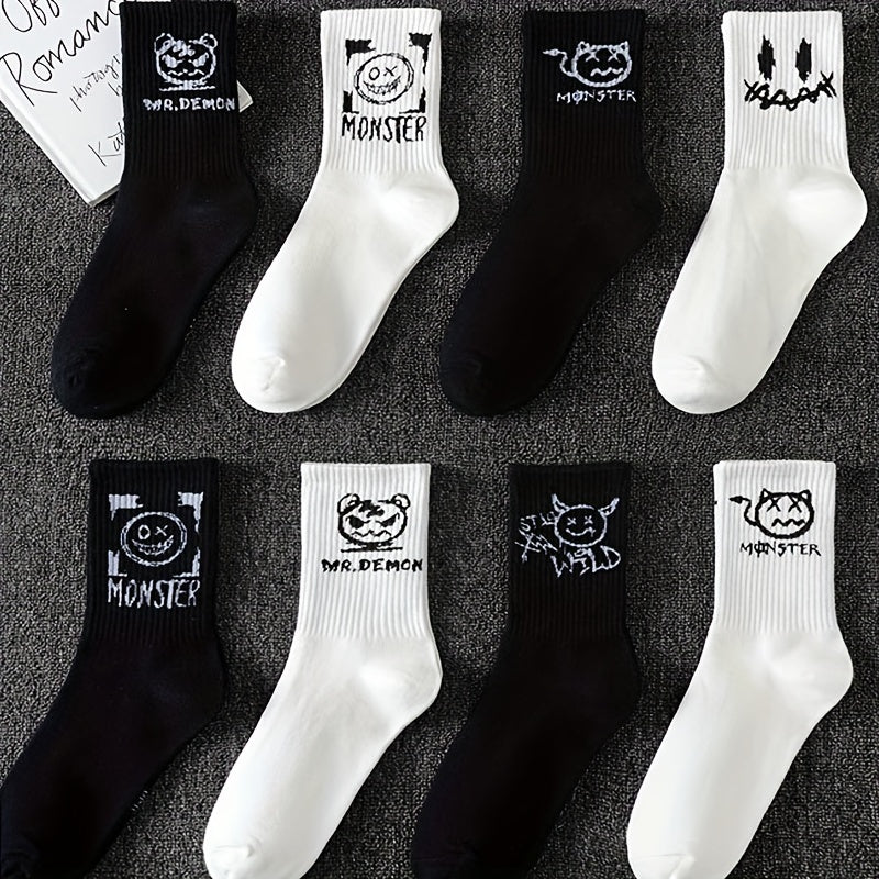 Crew Socken 5, 10 oder 20 Paar Bequeme Strick-Graffiti-Crew-Socken