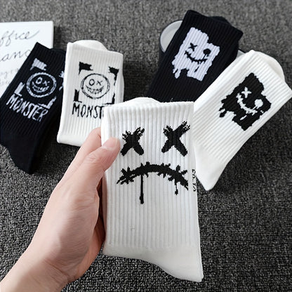 Crew Socken 5, 10 oder 20 Paar Bequeme Strick-Graffiti-Crew-Socken